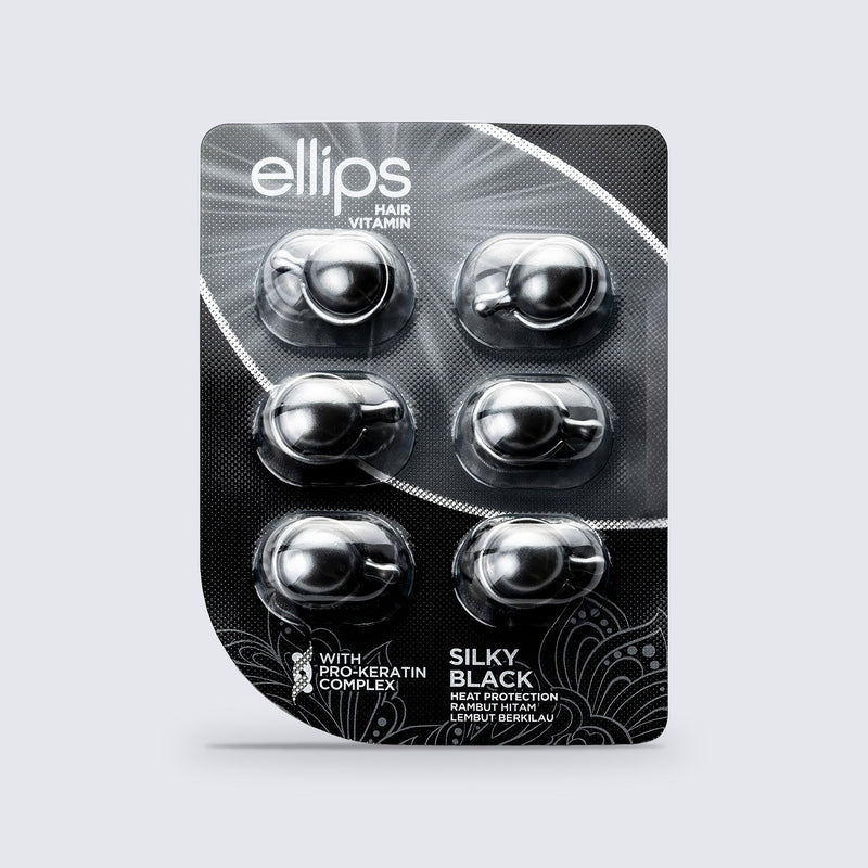 Ellips Silky Black i provstorlek: blisterförpackning med 6 kapslar hårolja