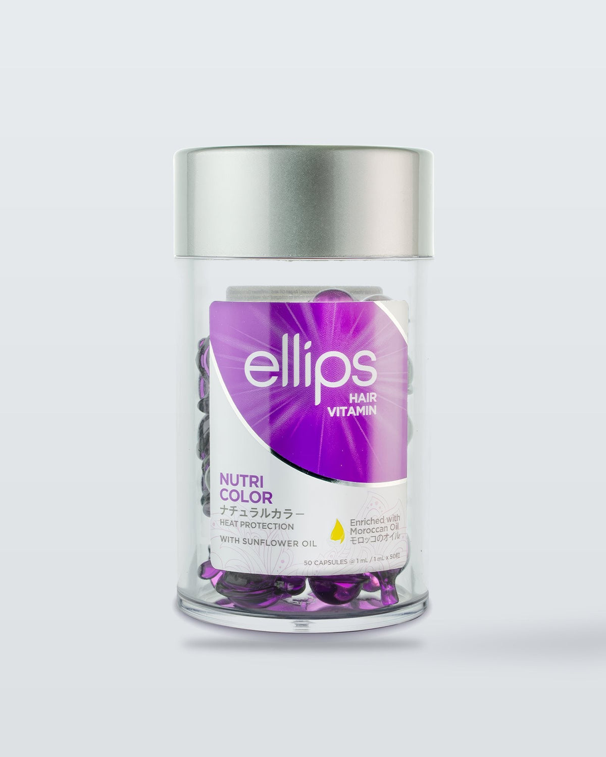 En burk Ellips Nutri Color, hårolja i kapslar