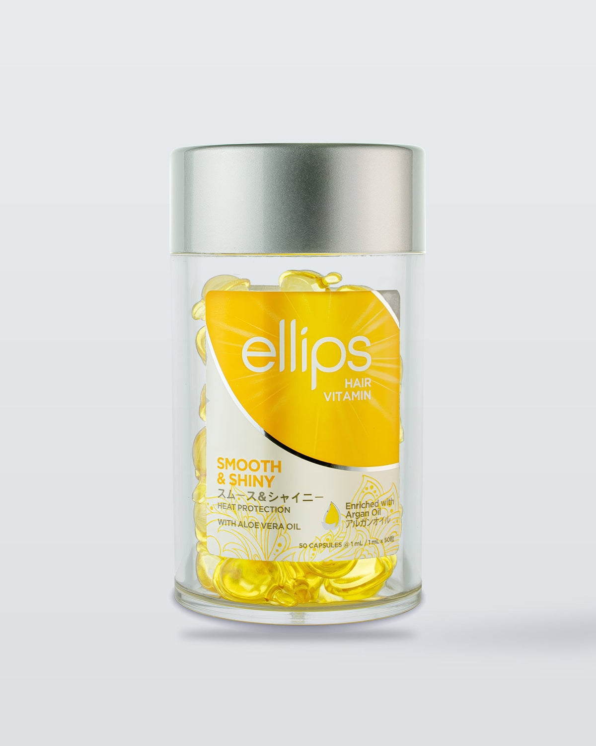 En burk Ellips Smooth & Shiny, hårolja i kapslar
