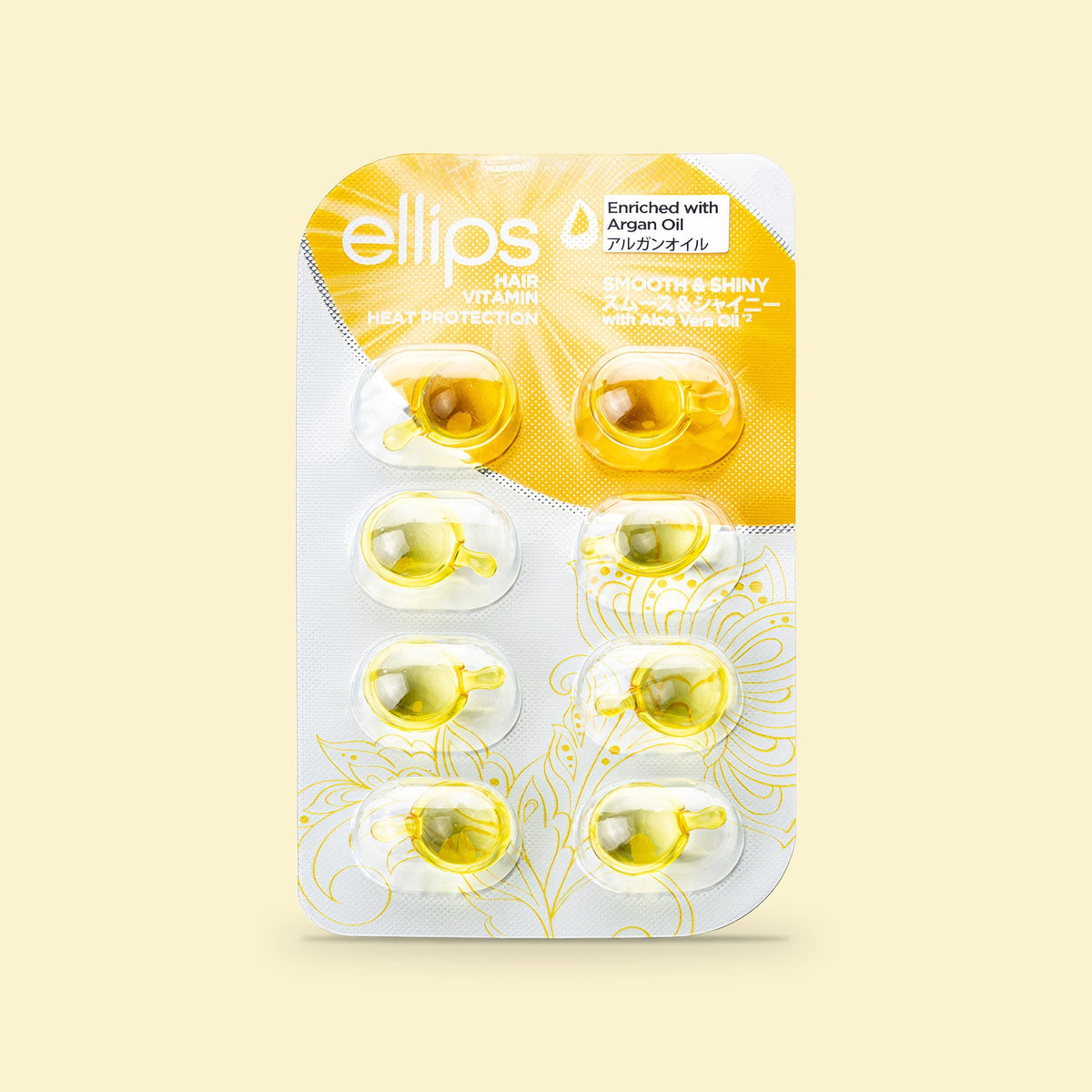 Ellips Smooth & Shiny i provstorlek: blisterförpackning med 8 kapslar hårolja